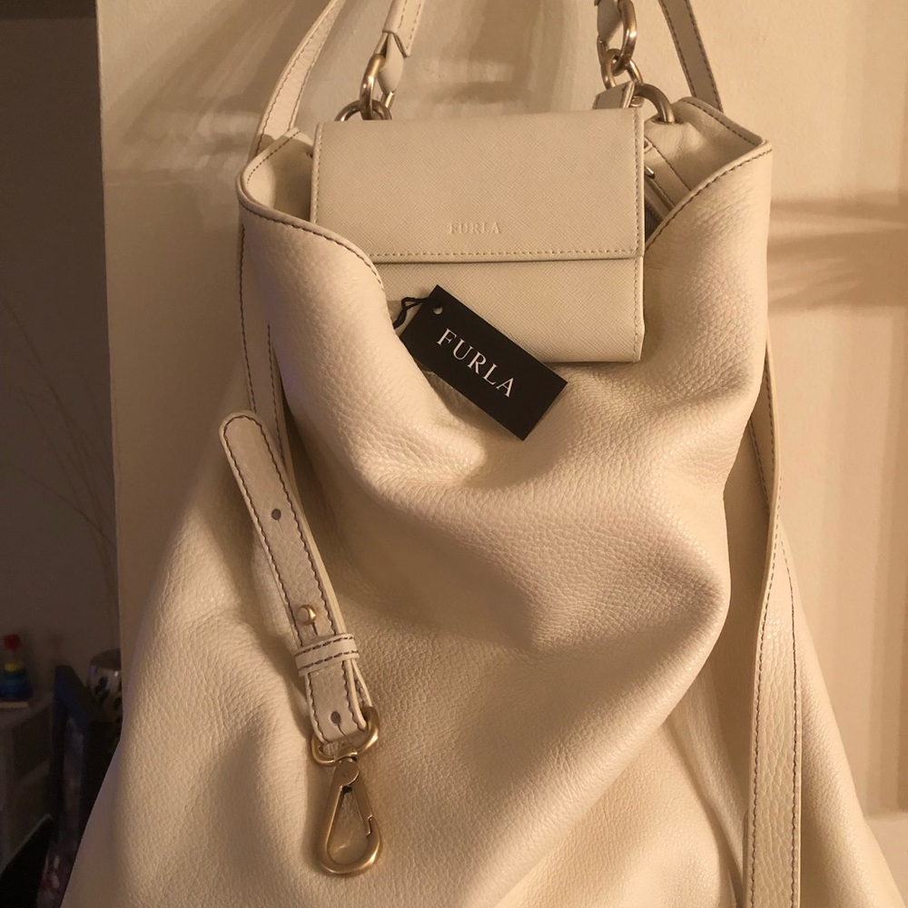 Authentic FURLA Genuine Leather Bag w/Wallet!!!